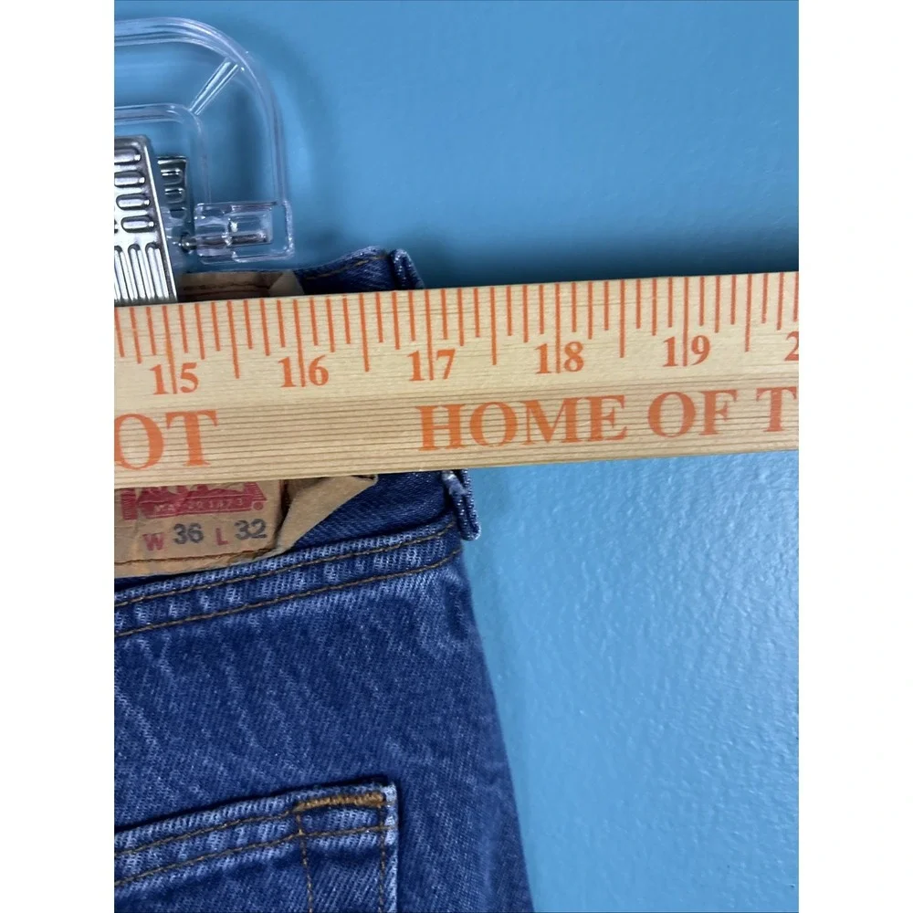 Levis 501 Jeans Mens 36x32 Blue Button Fly Denim Pants Faded Workwear Original